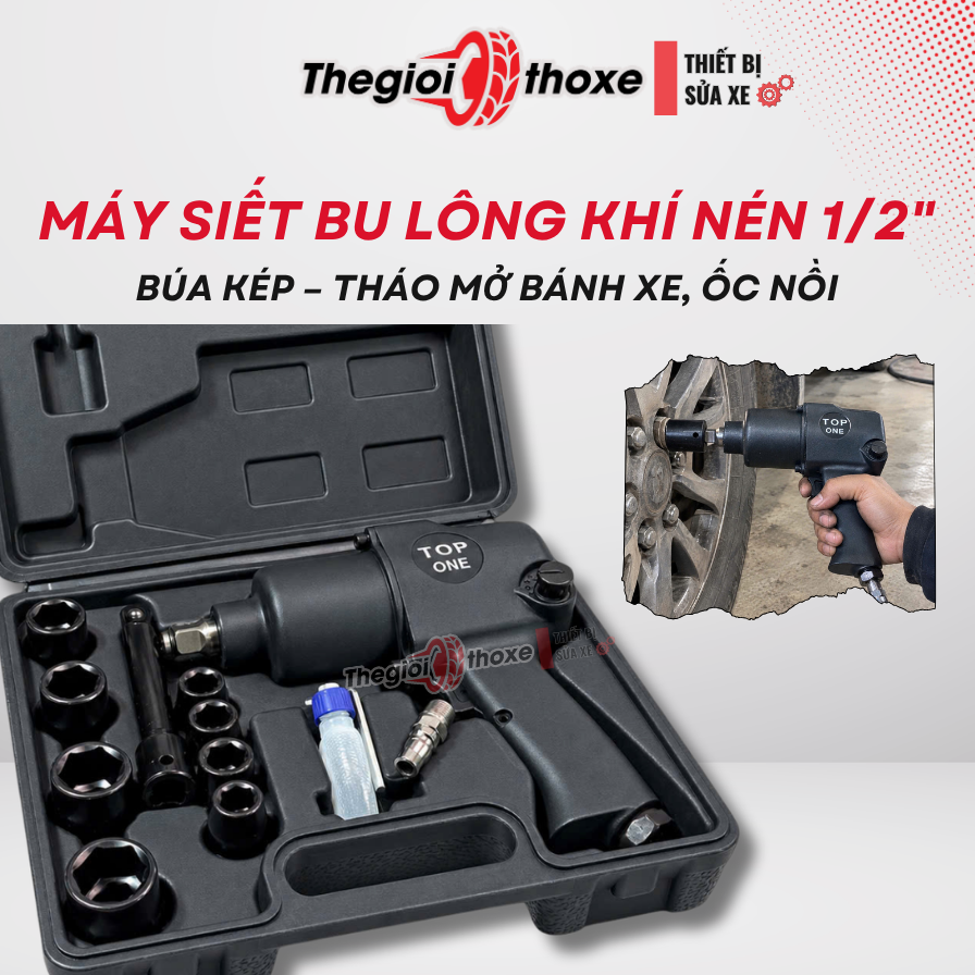 Súng mở ốc bằng hơi 2 búa TOP