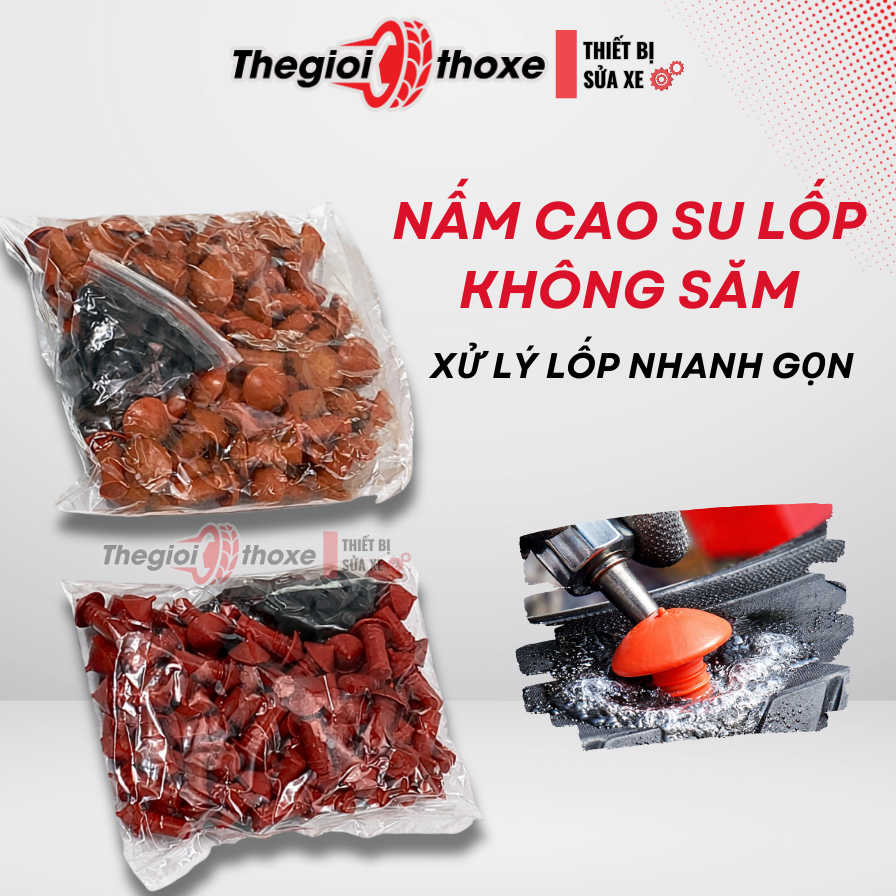 Túi đạn nấm vá lốp không săm (90 viên+ dẫn hướng)