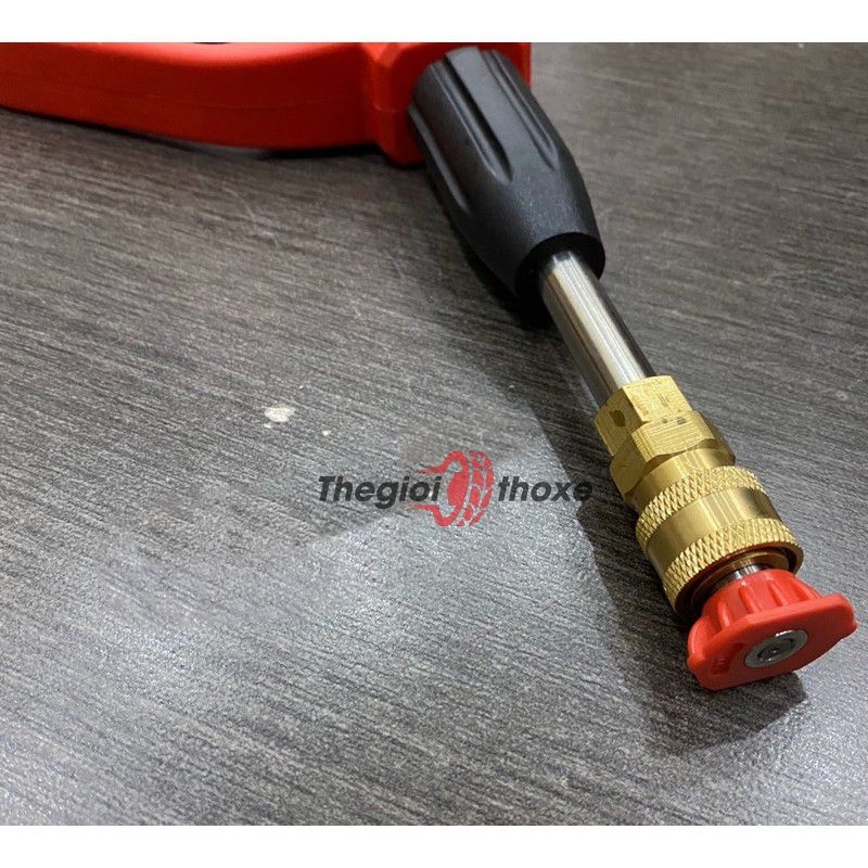 Súng rửa xe cao áp loại ngắn đỏ đen - Chân nối nhanh