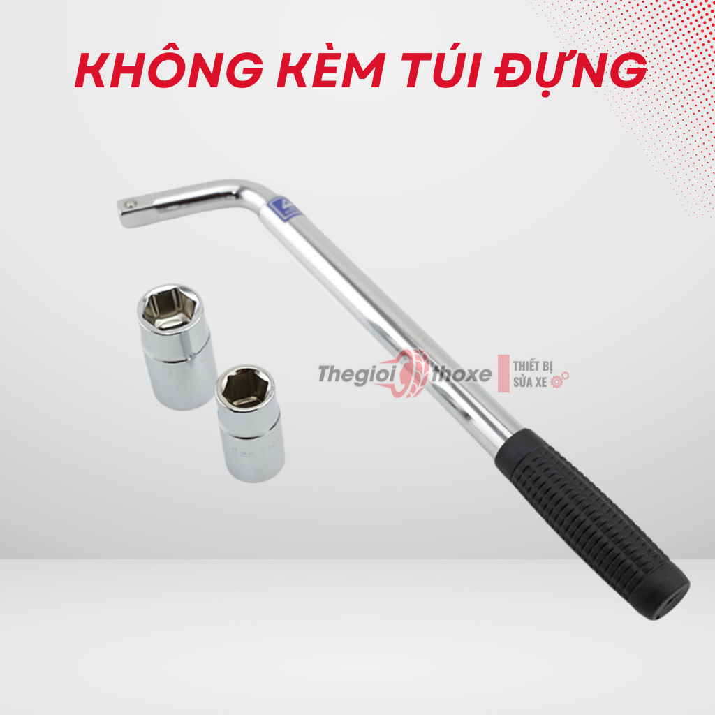 Tay công vặn ốc lốp xe ô tô kèm khẩu 17/19/21/23mm