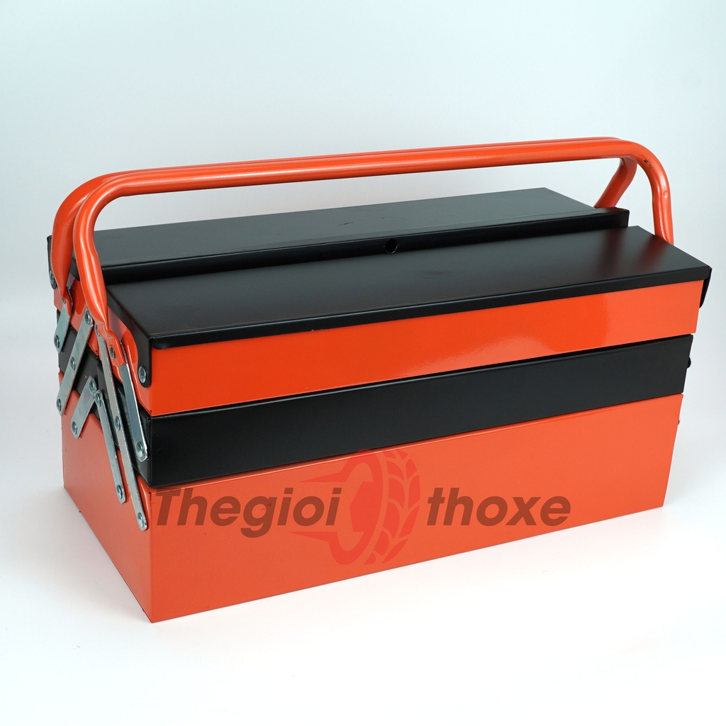 Thùng sắt đựng đồ nghề cỡ trung - Màu cam đen