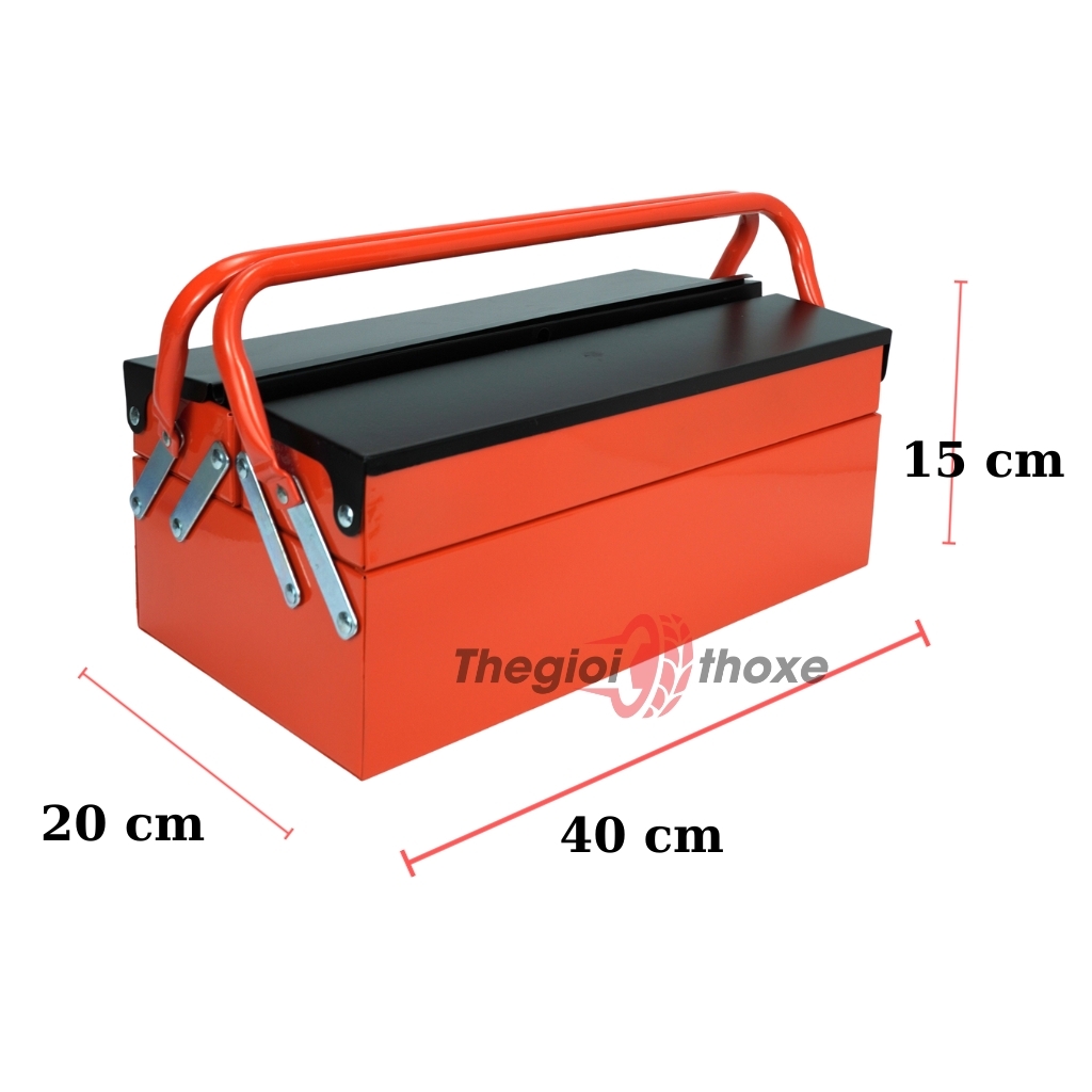 Thùng sắt đựng đồ nghề cỡ trung - Màu cam đen