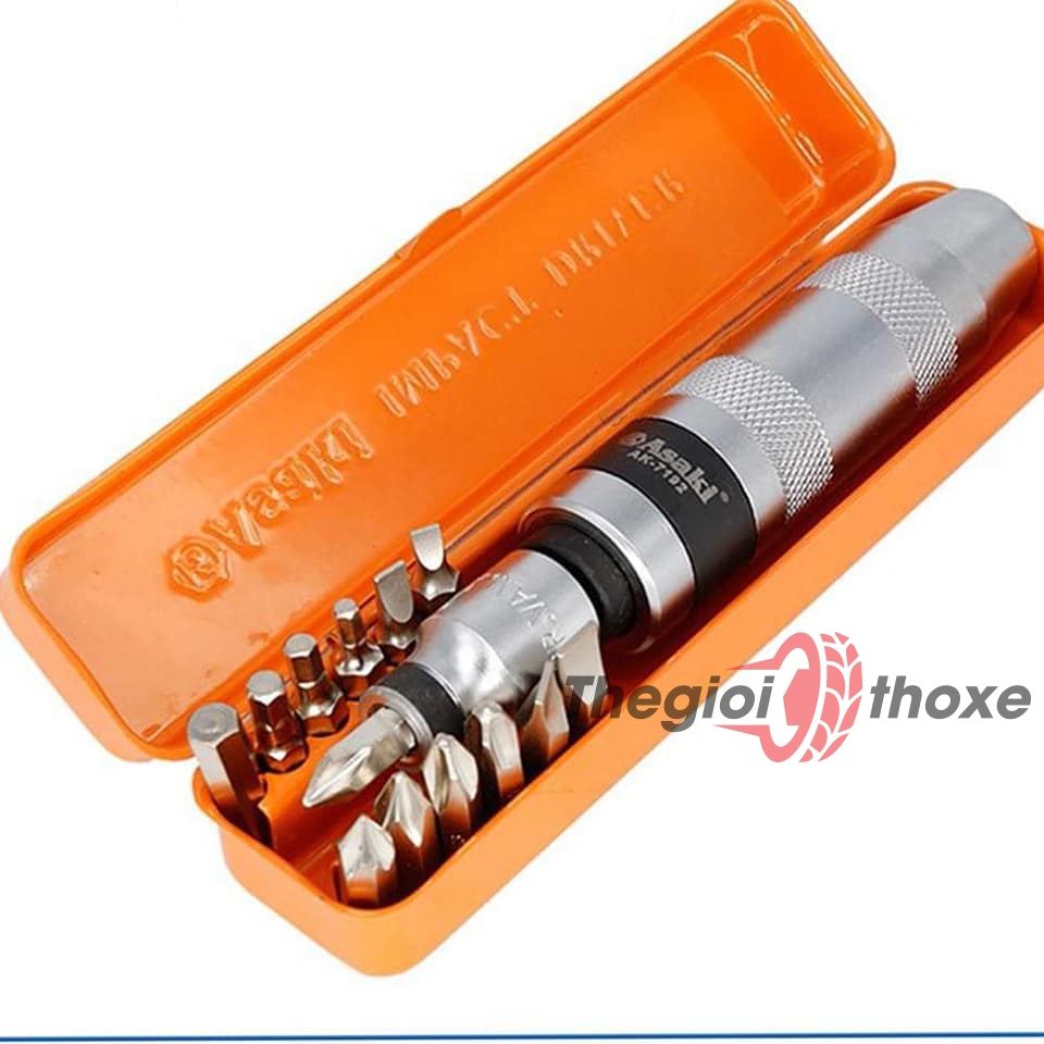Tô vít đóng Asaki (đi kèm 13 mũi đóng chất lượng)