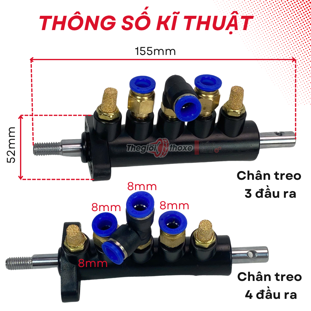 Van chia hơi máy ra vào lốp