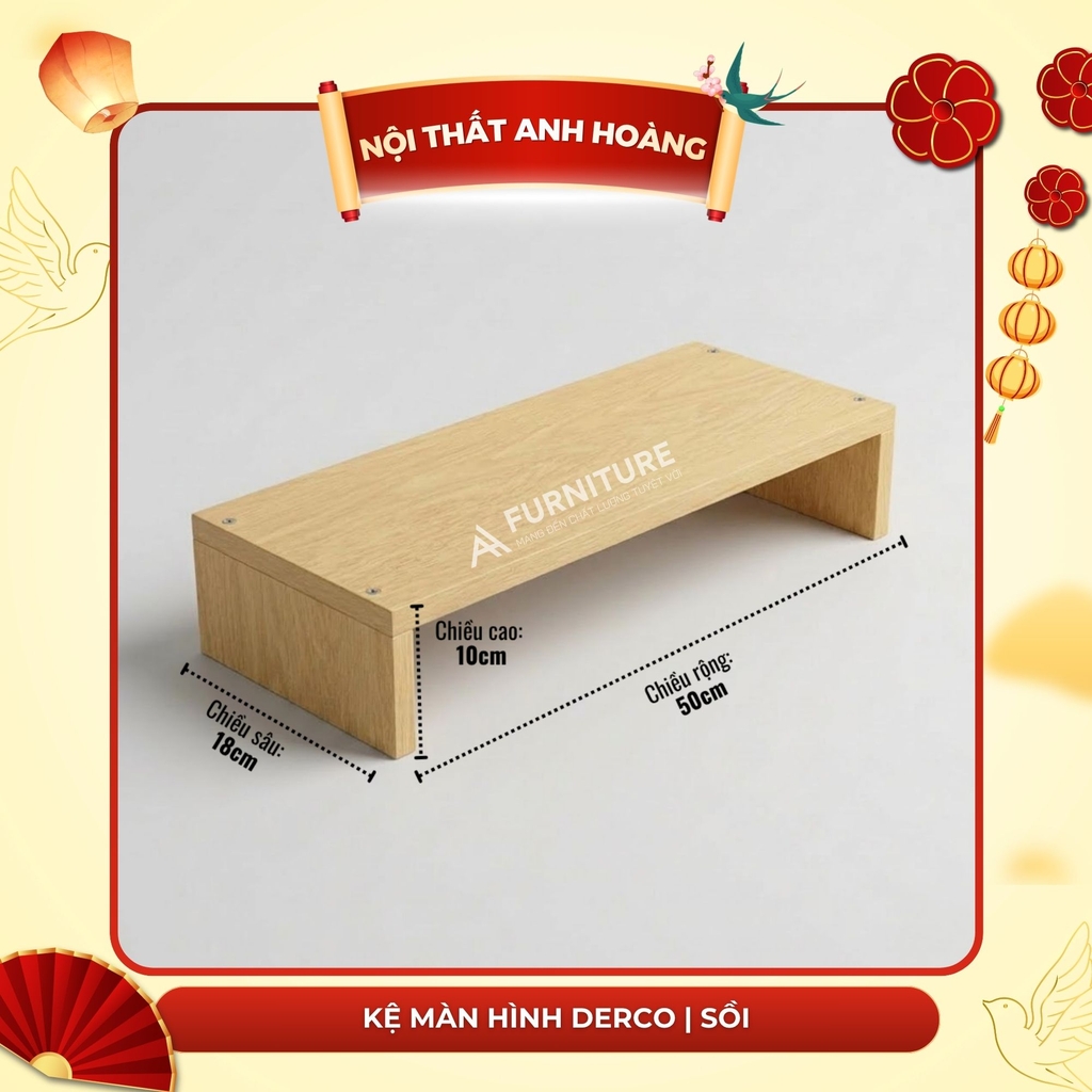 Kệ Kê Màn Hình 50x18cm Tăng Chiều Cao 10cm | Nội Thất Anh Hoàng