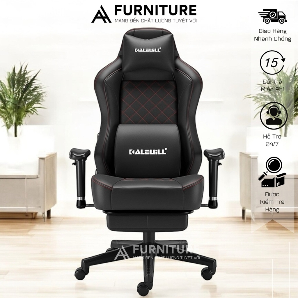 Ghế Gaming Cao Cấp Ngả Nằm Sâu, Form To Dày Tay Tuỳ Chỉnh Có Gác Chân Da Pu Cao Cấp | AH10