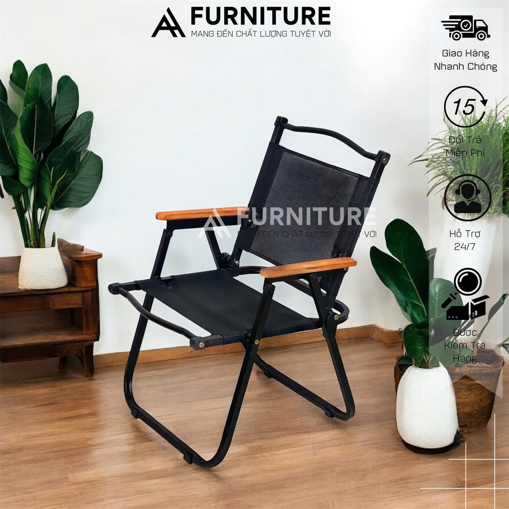 Ghế Xếp Cafe Lưới Phong Cách Cắm Trại – Nhẹ Gọn, Đậm Chất Hoang Dã