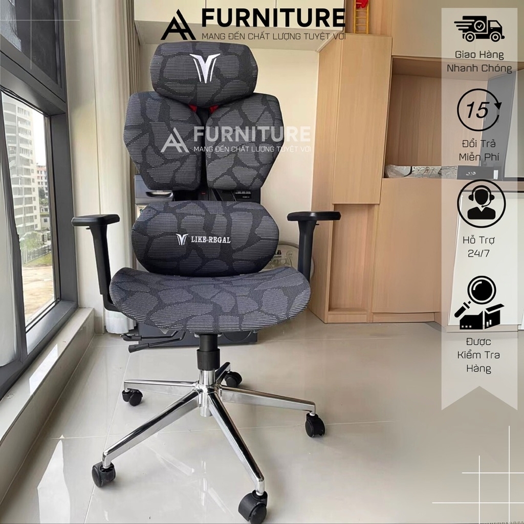 Ghế Xoay Gaming Công Thái Học Thiết Kế Độc Đáo – Có Chế Độ Trượt Mâm Ngồi, Ngả Thư Giãn | AH88 | Nội Thất Anh Hoàng