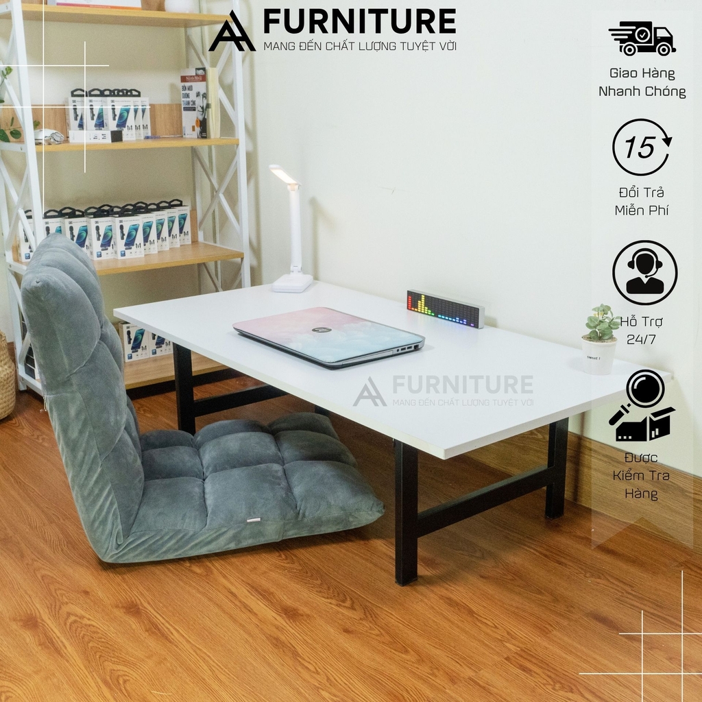 1 Bộ Bàn Ghế Ngồi Bệt Gấp Gọn Lắp Sẵn – Bàn Học Gỗ Ngồi Làm Việc & Ghế Tatami Cao Cấp | Nội Thất Anh Hoàng