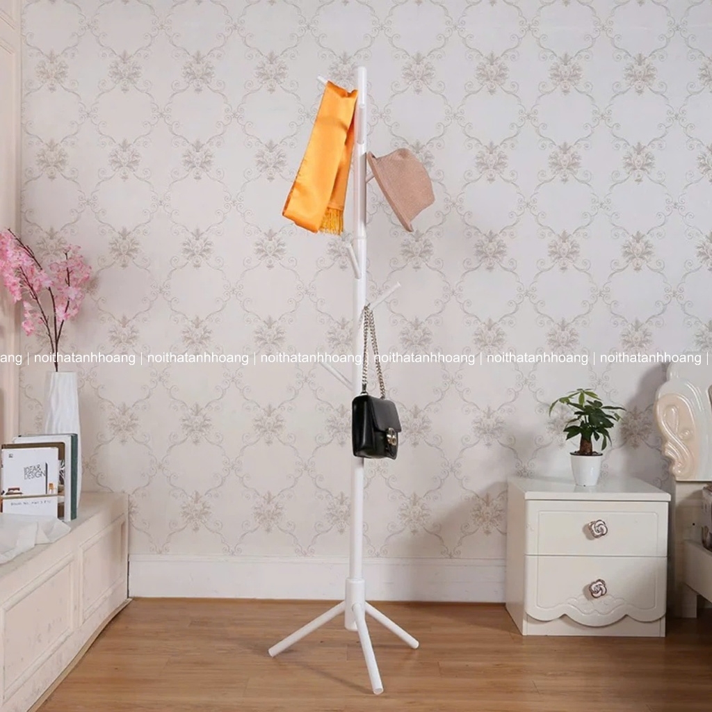 Cây Treo Quần Áo Gỗ Tự Nhiên Finlandia | Đế Kiềng Cao 175cm | Kiểu Dáng Hàn Quốc Sang Trọng | Nội Thất Anh Hoàng