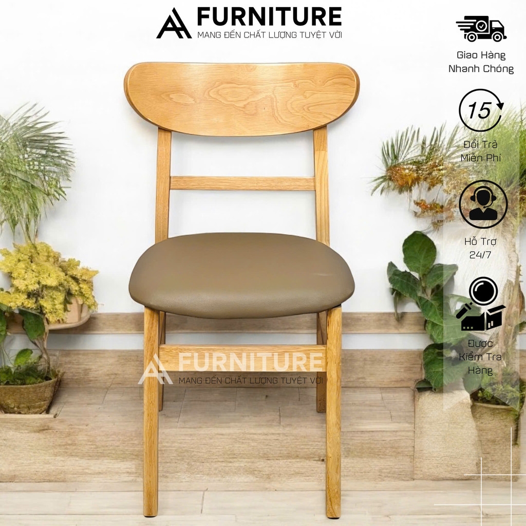 Ghế Gỗ Mango Bọc Nệm – Ăn Uống, Học Tập, Decor Đều Phù Hợp