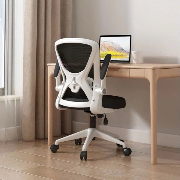 Ghế Xoay Làm Việc Văn Phòng Lưng Lưới Xoay Tròn 360 Độ Cao Cấp, Tay Ghế Tùy Chỉnh | 698 White | Nội Thất Anh Hoàng