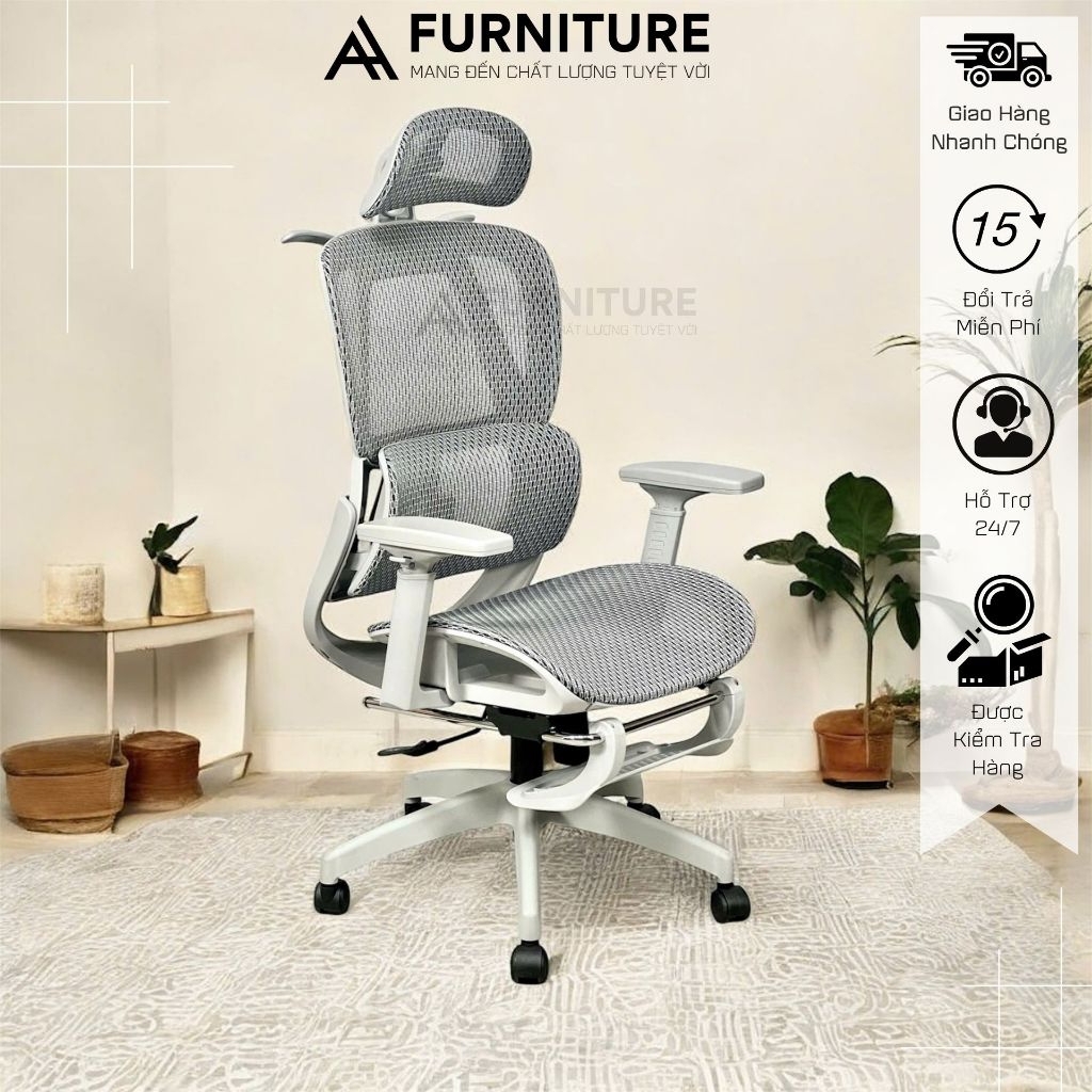 Ghế Xoay Công Thái Học – Ghế Ngồi Học Tập & Làm Việc Siêu Tiện Ích | Mã 919 Black | Nội Thất Anh Hoàng