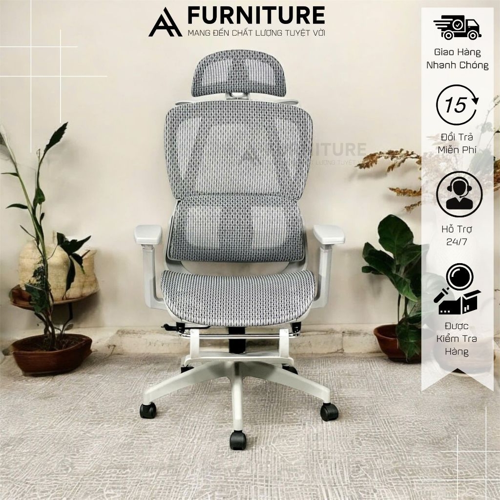 Ghế Xoay Công Thái Học – Ghế Ngồi Học Tập & Làm Việc Siêu Tiện Ích | Mã 919 Black | Nội Thất Anh Hoàng
