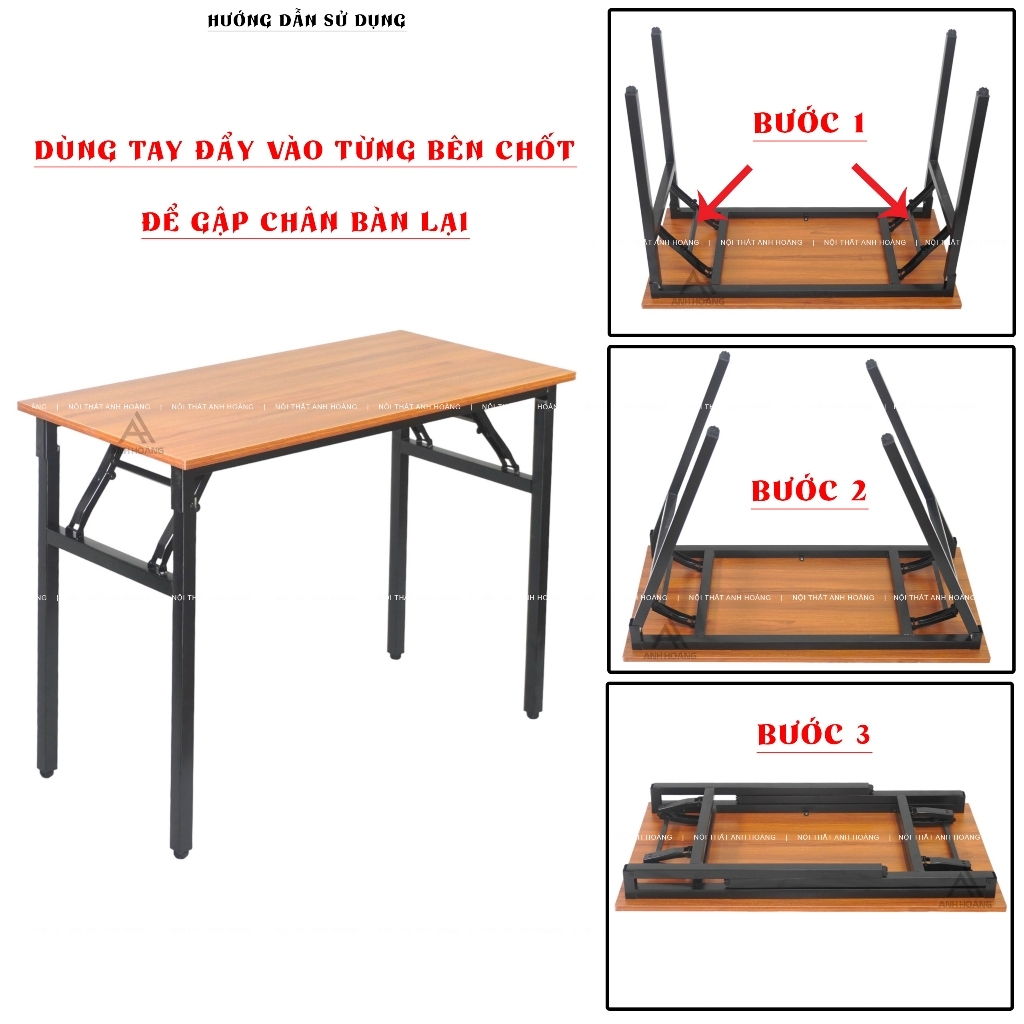 Bàn Xếp Gấp Gọn Tiện Lợi Vững Chắc, Đã Lắp Sẵn – Bàn Học Tập & Làm Việc Cao Cấp | Nội Thất Anh Hoàng