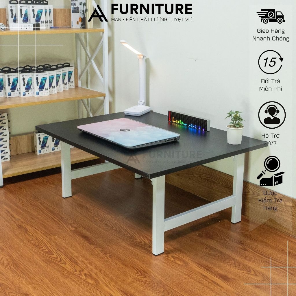 Bàn Ngồi Bệt Gỗ MDF Size 80x60x35cm - Bàn Gập Gọn Chân Tiện Lợi | Mã UH80 | Nội Thất Anh Hoàng