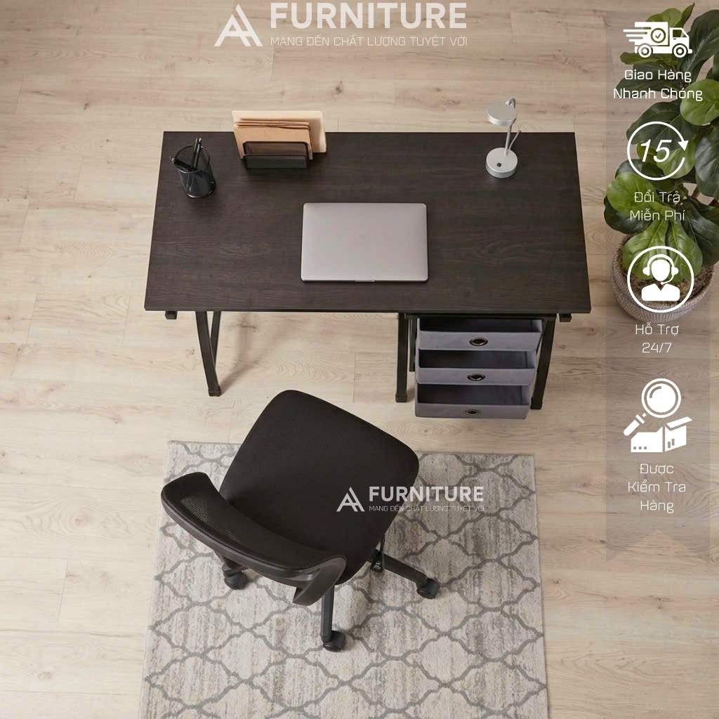 Ghế Văn Phòng Chân Xoay ADLEY - Ghế Xoay Phong Cách Tối Giản Không Tay Ghế | Nội Thất Anh Hoàng