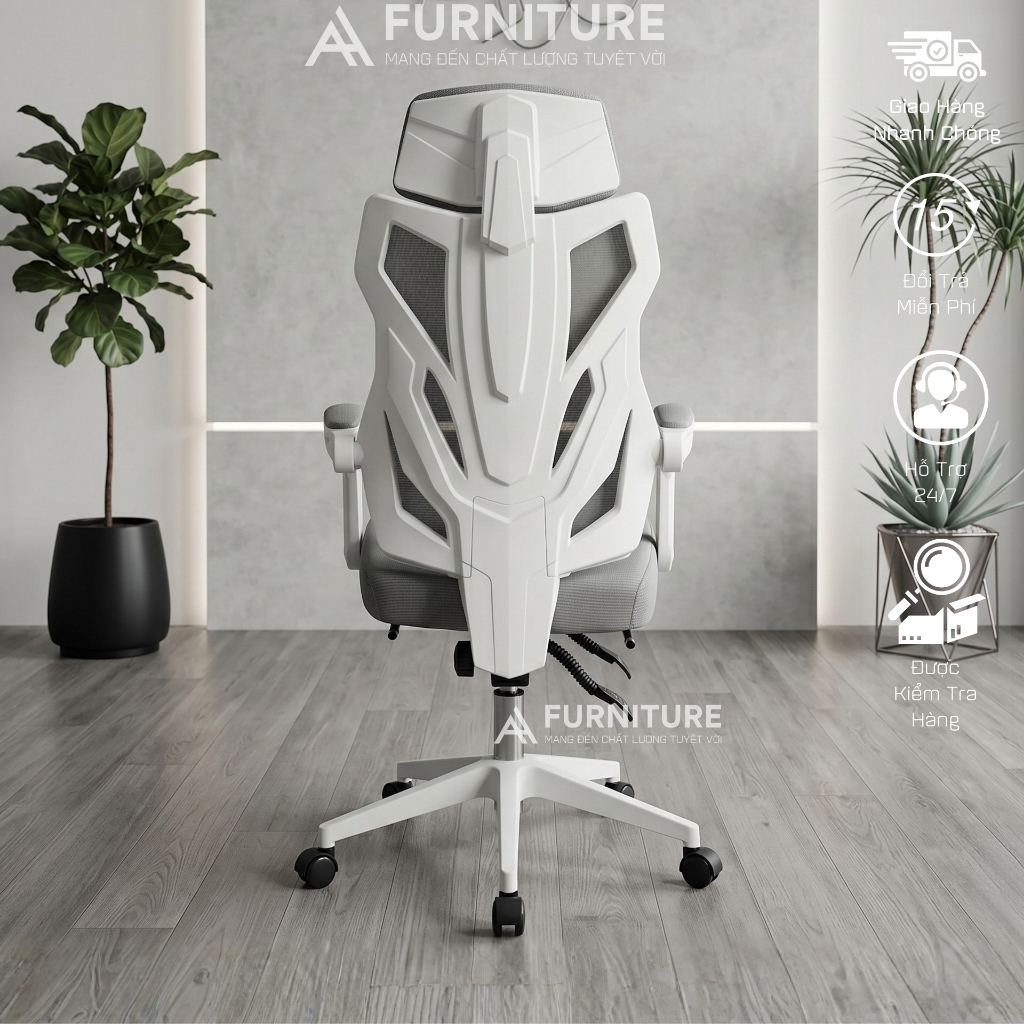 Ghế Xoay Văn Phòng, Công Thái Học, Gaming Stream Model: 302 Black , Có Tựa Đầu Êm Ái, Thiết Kế Độc Đáo | Nội Thất Anh Hoàng