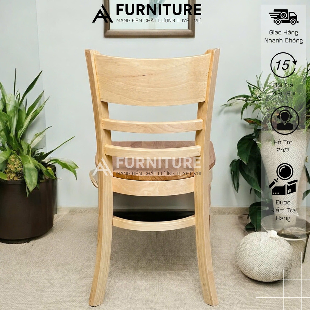 Ghế Gỗ Cabin Đơn Giản – Dùng Ngồi Ăn, Ngồi Học, Tiện Dụng & Thanh Lịch