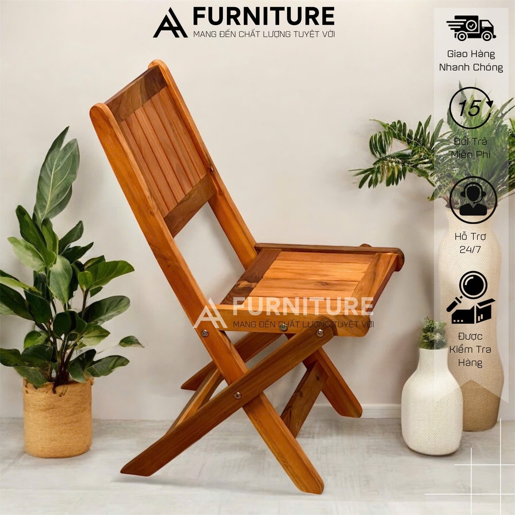 Bàn Ghế Gỗ Tràm Xếp Gọn – Tiện Lợi, Gọn Nhẹ, Dùng Cafe, Cơm, Picnic