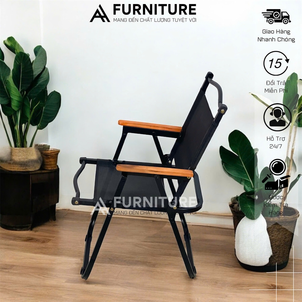 Ghế Xếp Cafe Lưới Phong Cách Cắm Trại – Nhẹ Gọn, Đậm Chất Hoang Dã