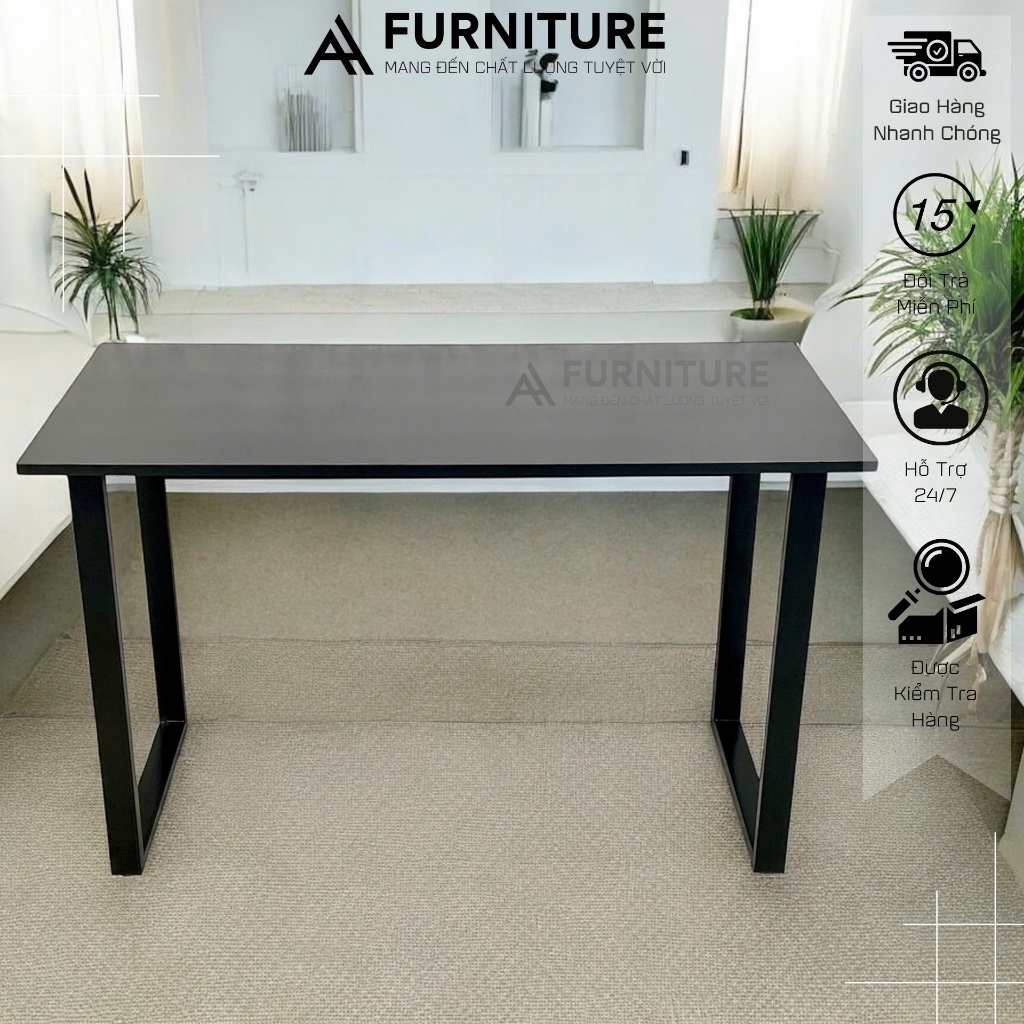 Bàn Gỗ Để Máy Tính Màu Trắng Basic Style Size 120x60 Cao 75cm - Bàn Học Tập Văn Phòng Tối Giản | Mã U02 | Nội Thất Anh Hoàng