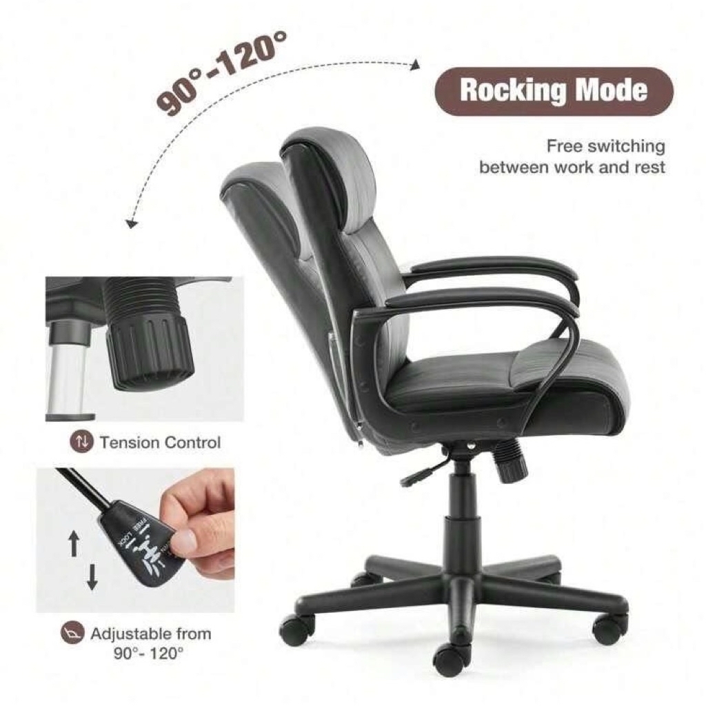 Ghế Xoay 360 Da Pu Cao Cấp Form Rộng Êm Ái | AH05 | Nội Thất Anh Hoàng