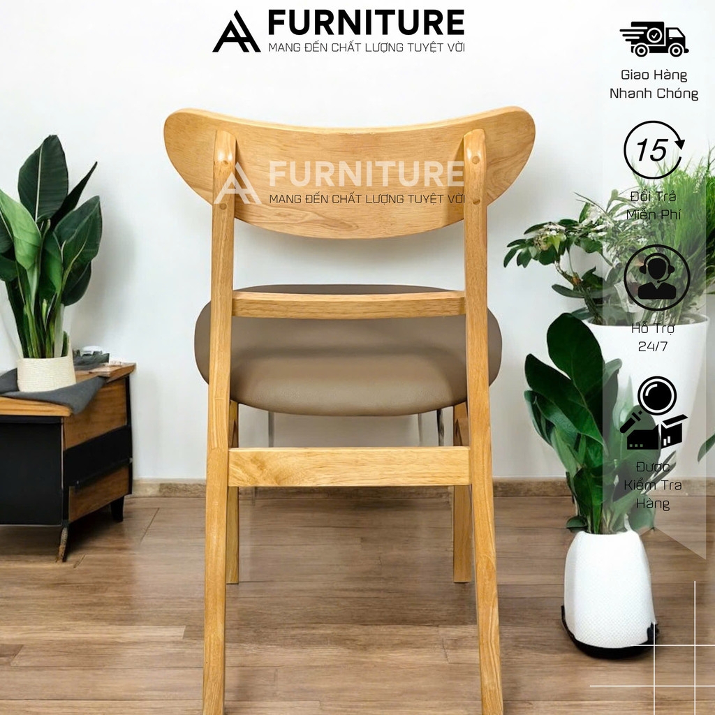 Ghế Gỗ Mango Bọc Nệm – Ăn Uống, Học Tập, Decor Đều Phù Hợp