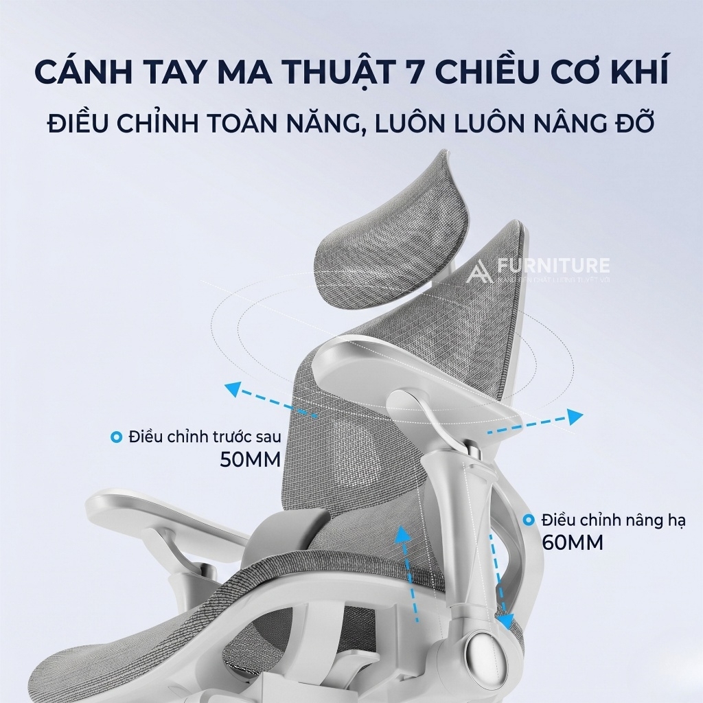 Ghế Công Thái Học E18 Black Có Gác Chân - Ghế Xoay Văn Phòng Lưng Lưới Ngả 145 Độ Chống Đau Lưng