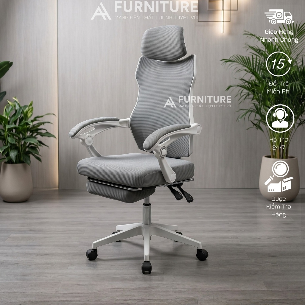 Ghế Xoay Văn Phòng, Công Thái Học, Gaming Stream Model: 302 Pink, Có Tựa Đầu Êm Ái, Thiết Kế Độc Đáo | Nội Thất Anh Hoàng