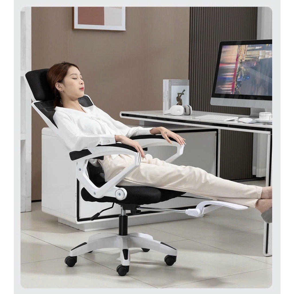 Ghế Xoay Văn Phòng 2 In 1 Màu Đen, Ghế Công Thái Học, Ghế Game Tựa Đầu 3d, Lưng Ghế Có Thể Ngả 145° | 006 | Nội Thất Anh Hoàng