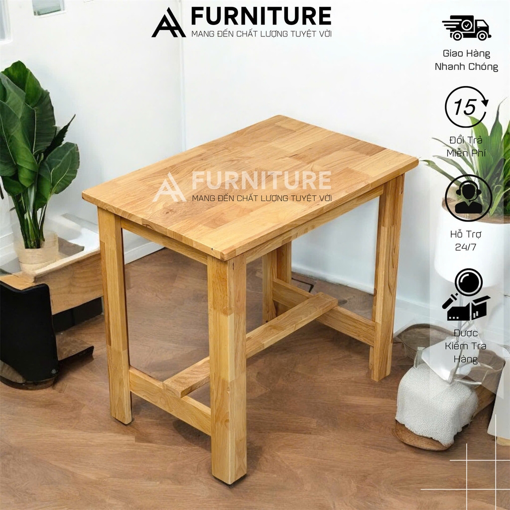 Bàn Ghế Gỗ Nhỏ Gọn Cho 2 Người – Dùng Ăn, Học Bài, Căn Hộ Mini