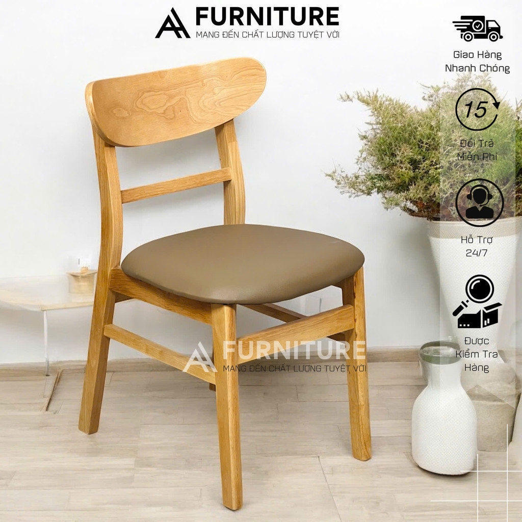 Ghế Gỗ Mango Bọc Nệm – Ăn Uống, Học Tập, Decor Đều Phù Hợp
