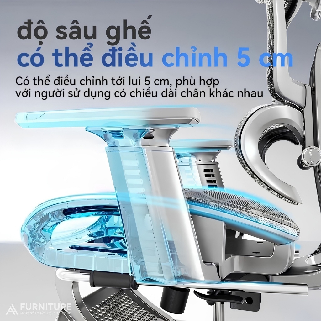 Ghế Công Thái Học Model 900 Black Grey Lưới Có Chỉnh Mâm, Gác Chân - Ghế Xoay Văn Phòng Ngả Lưng Thư Giãn | Nội Thất Anh Hoàng