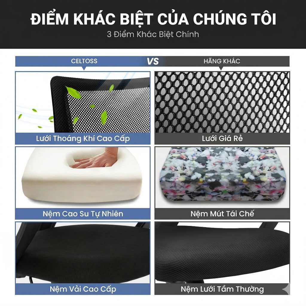 Ghế Văn Phòng CPS Beige Chân Xoay Lưng Lưới Cao Cấp – Thoải Mái Tối Đa, Hiệu Suất Vượt Trội | CPS | Nội Thất Anh Hoàng