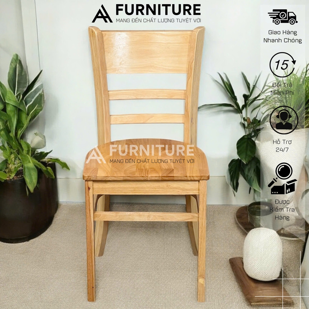 Ghế Gỗ Cabin Đơn Giản – Dùng Ngồi Ăn, Ngồi Học, Tiện Dụng & Thanh Lịch