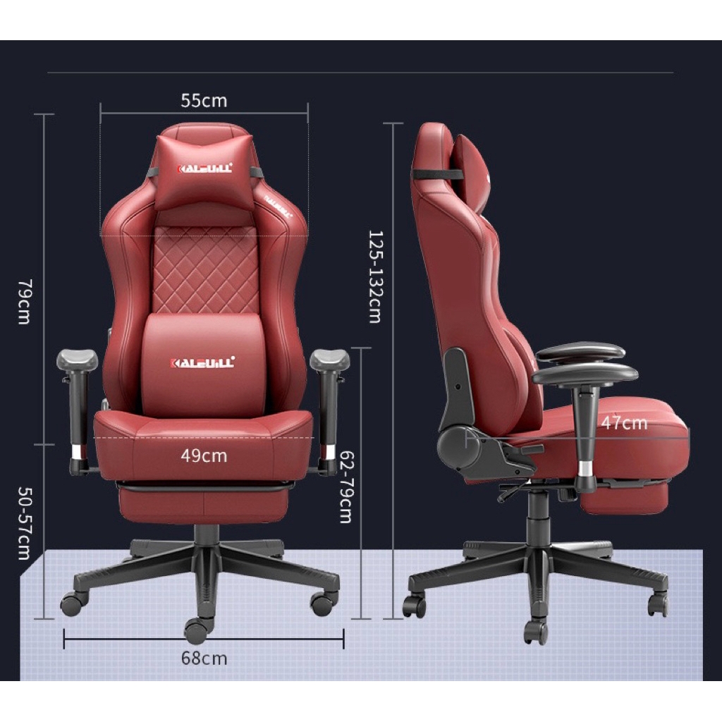 Ghế Gaming Cao Cấp Ngả Nằm Sâu, Form To Dày Tay Tuỳ Chỉnh Có Gác Chân Da Pu Cao Cấp | AH10 Brow