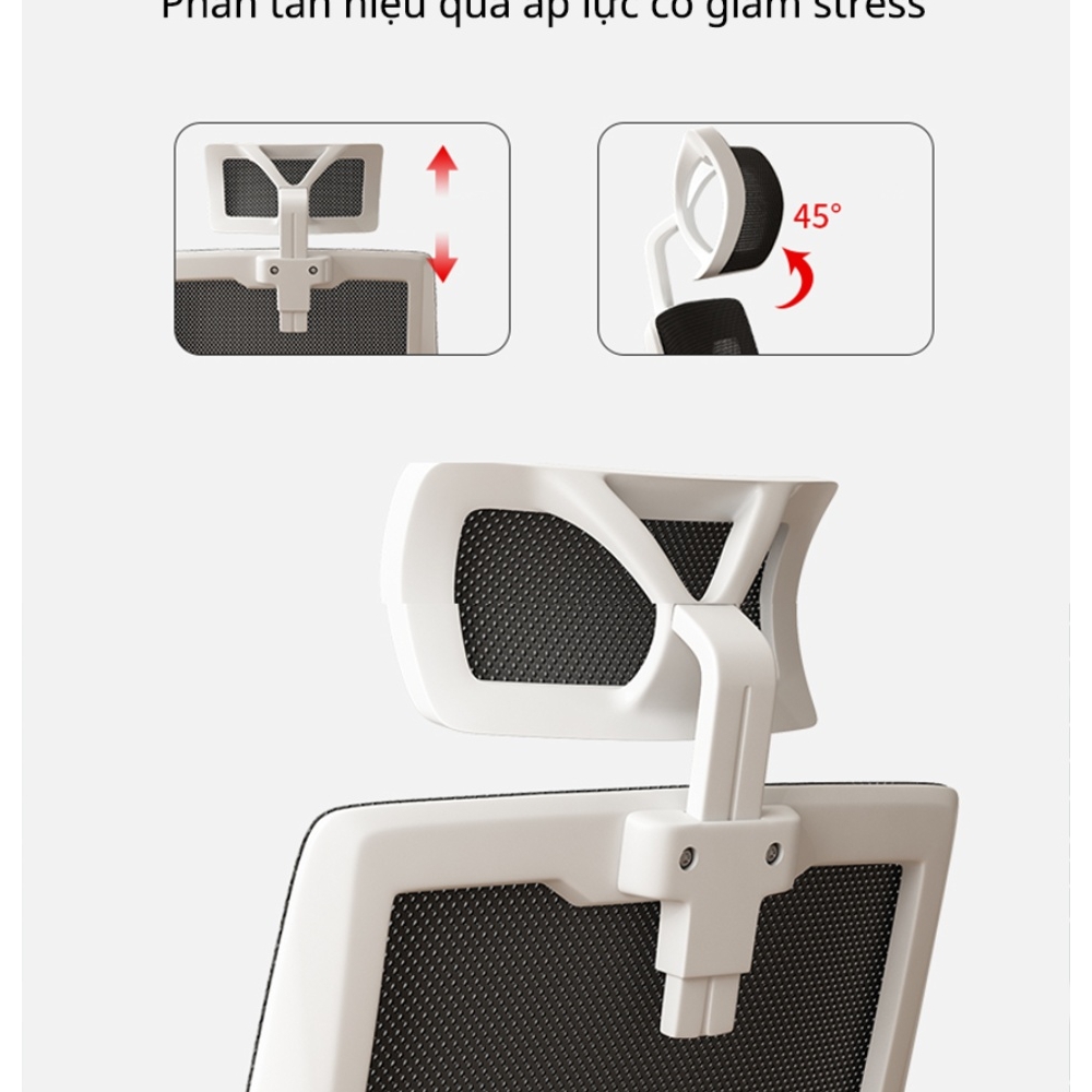 Ghế Văn Phòng, Ghế Lưng Lưới Công Thái Học Ergonomic Thông Minh Hỗ Trợ Giảm Đau Mỏi Lưng | 401 Đen | Nội Thất Anh Hoàng