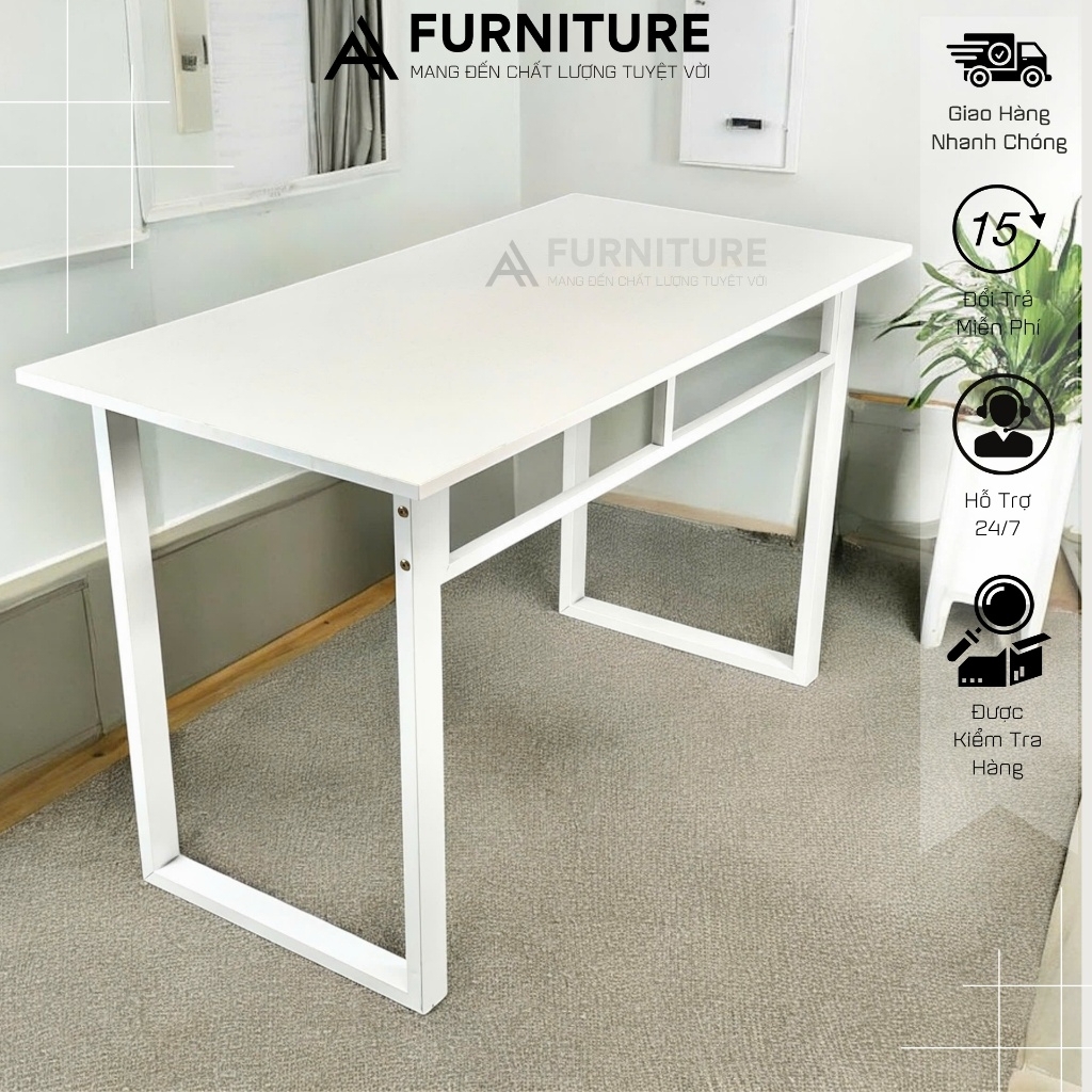 Bàn Gỗ Để Máy Tính Basic Style Size Lớn 120cm x 60cm - Bàn Học Tập Văn Phòng Tối Giản | Mã U02 | Nội Thất Anh Hoàng