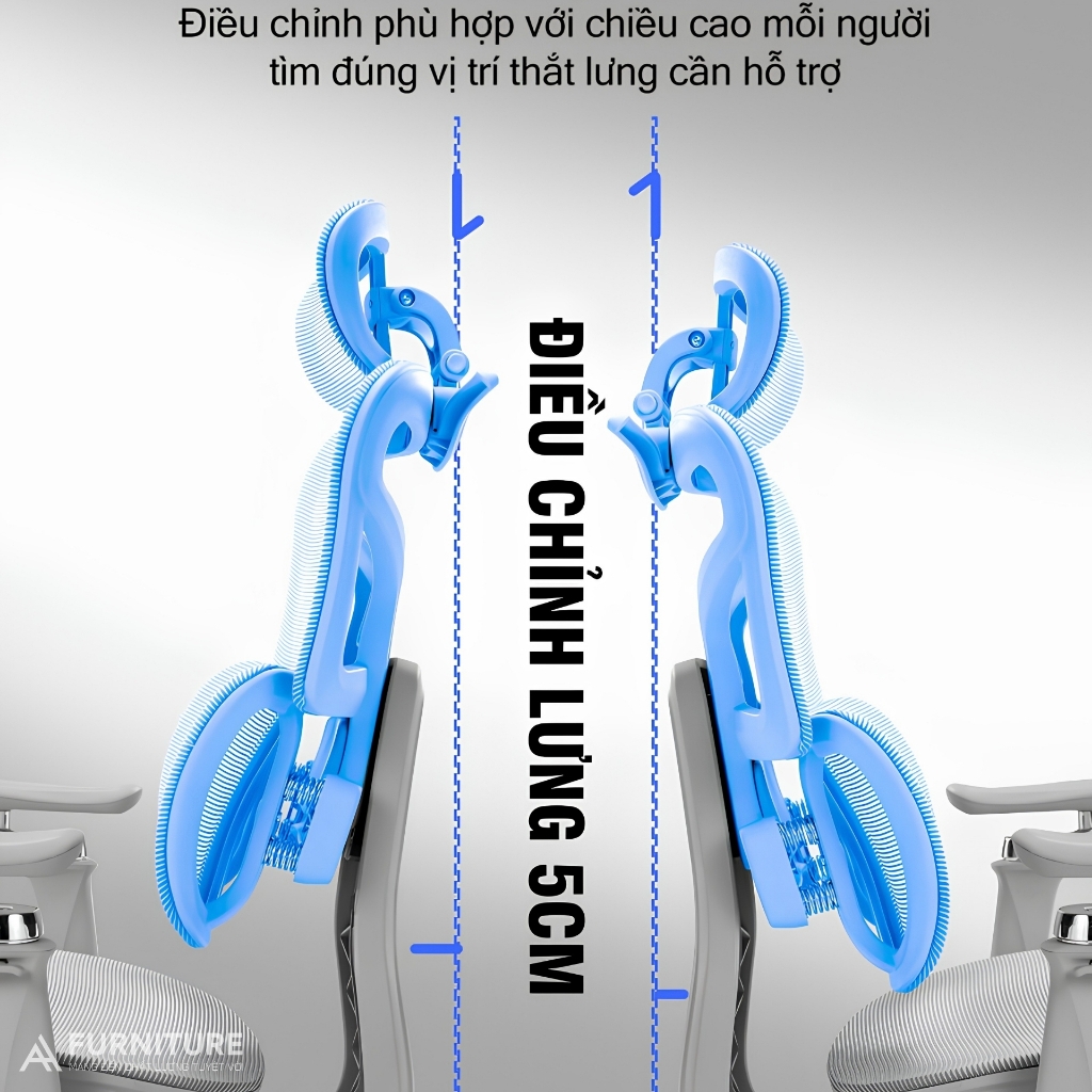 Ghế Văn Phòng Công Thái Học Cao Cấp Tanji 621 Pro Grey - Tựa Lưng 2D, Mâm Trượt, Lưng Nâng Hạ, Tay 6D, Ngả Lưng, Gác Chân