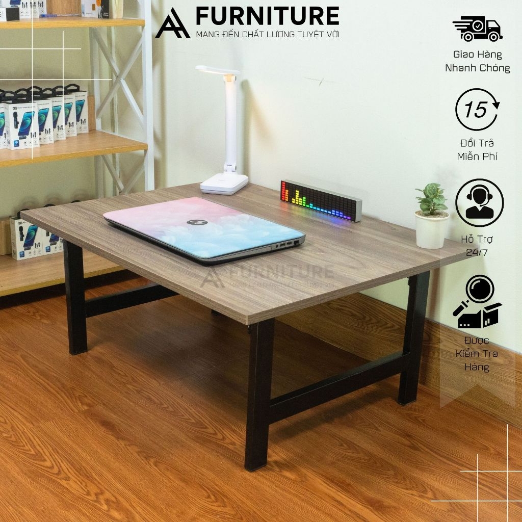 Bàn Ngồi Bệt Gỗ MDF Size 80x60x35cm - Bàn Gập Gọn Chân Tiện Lợi | Mã UH80 | Nội Thất Anh Hoàng