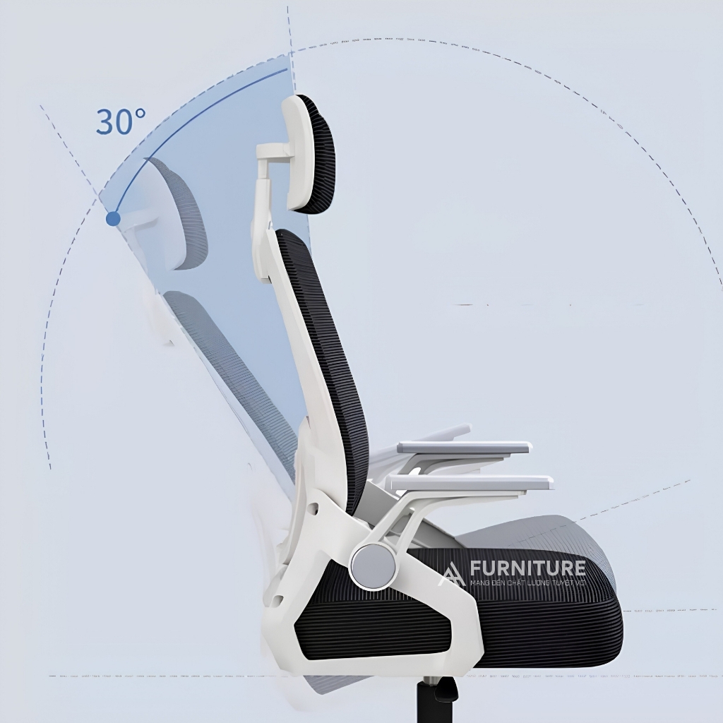 Ghế Xoay Văn Phòng Model 588 Grey - Thiết Kế Ergonomic Hỗ Trợ Cột Sống, Tựa Đầu Điều Chỉnh Phù Hợp Làm Việc Và Học Tập