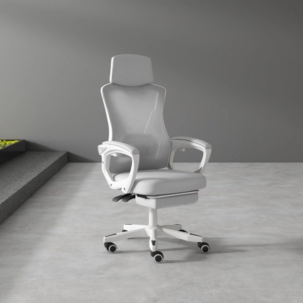 Ghế Xoay Văn Phòng, Công Thái Học, Gaming Ergonomic, Ghế Gaming Tựa Đầu Êm Ái | 818 Grey | Nội Thất Anh Hoàng