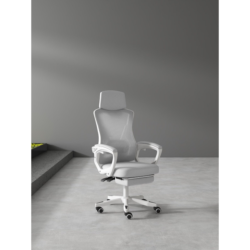 Ghế Xoay Văn Phòng, Công Thái Học, Gaming Ergonomic, Ghế Gaming Tựa Đầu Êm Ái | 818 White | Nội Thất Anh Hoàng