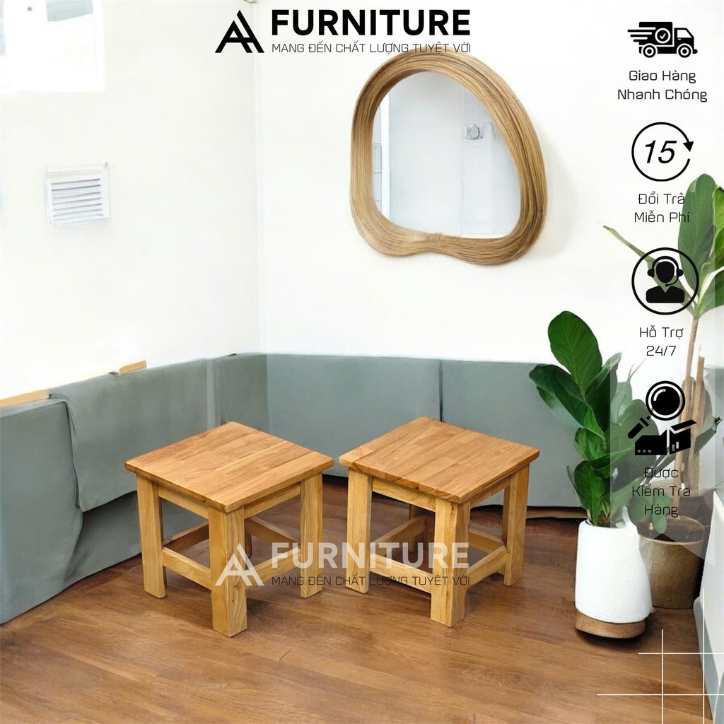 Bàn Ghế Gỗ Nhỏ Gọn Cho 2 Người – Dùng Ăn, Học Bài, Căn Hộ Mini