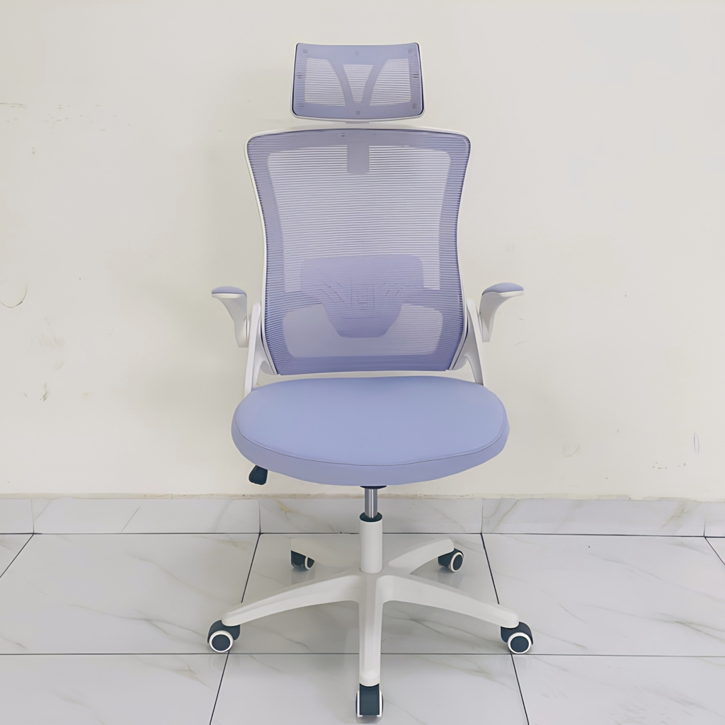 Ghế Công Thái Học DBS-H Beige– Tựa Đầu, Lưng Lưới Đỡ Cột Sống, Tay Ghế Điều Chỉnh | Nội Thất Anh Hoàng