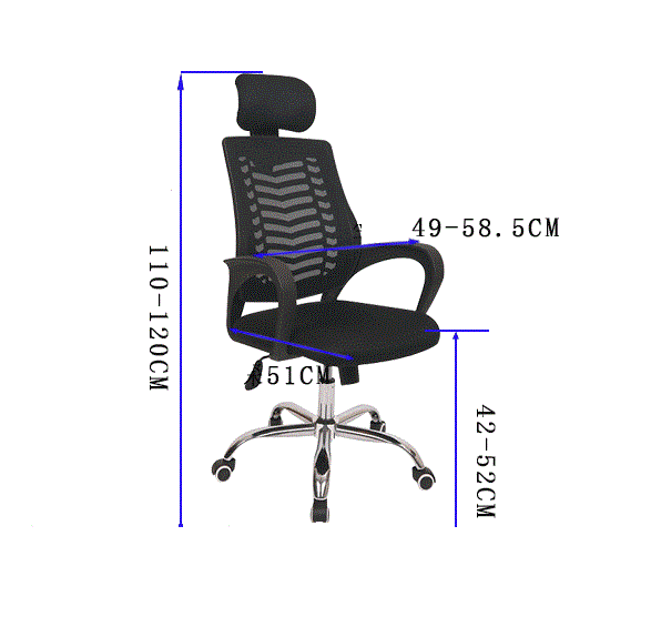 Ghế Xoay Văn Phòng Lưng Xương Cá Chất Lưới Thoáng Khí Có Tựa Đầu Điều Chỉnh | 5003 | Nội Thất Anh Hoàng