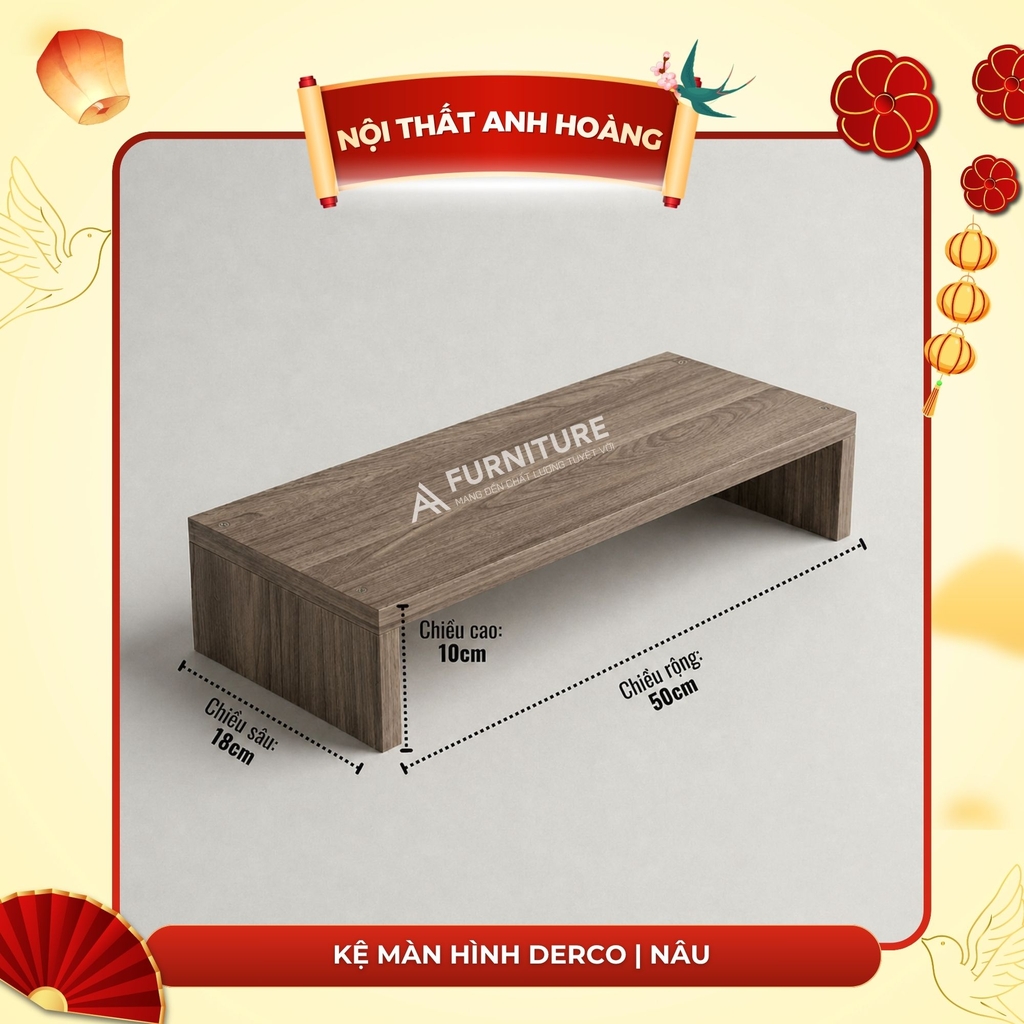 Kệ Kê Màn Hình 50x18cm Tăng Chiều Cao 10cm | Nội Thất Anh Hoàng