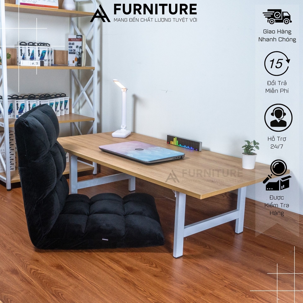1 Bộ Bàn Ghế Ngồi Bệt Gấp Gọn Lắp Sẵn – Bàn Học Gỗ Ngồi Làm Việc & Ghế Tatami Cao Cấp | Nội Thất Anh Hoàng