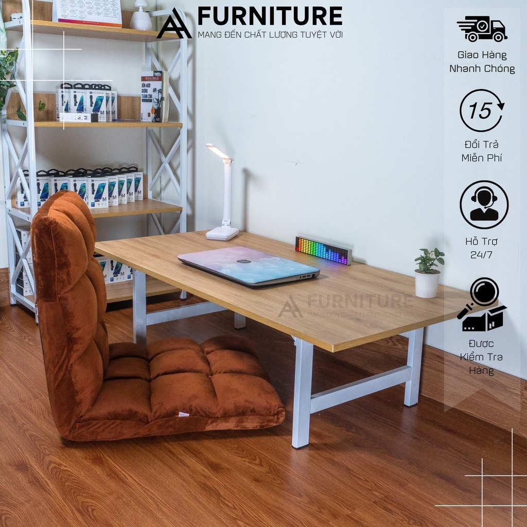 1 Bộ Bàn Ghế Ngồi Bệt Gấp Gọn Lắp Sẵn – Bàn Học Gỗ Ngồi Làm Việc & Ghế Tatami Cao Cấp | Nội Thất Anh Hoàng